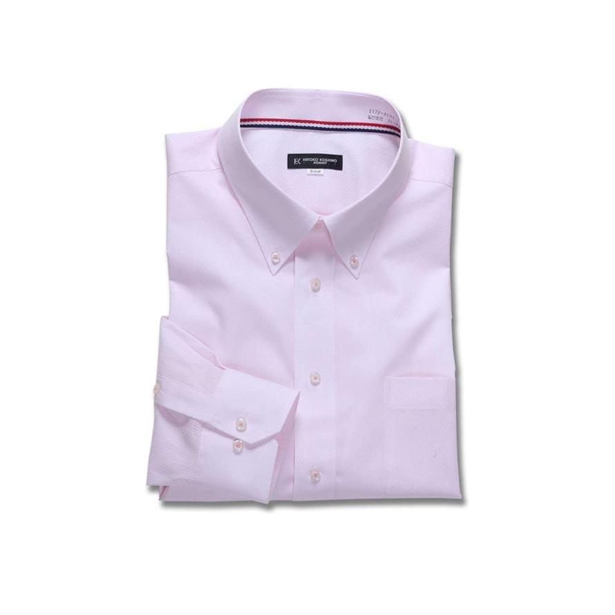 HIROKO KOSHINO HOMME コシノヒロコ 形態安定 脇下消臭テープ 長袖ワイシャツ ピンク 3L/4L/5L/6L/7L | HIROKO KOSHINO | 01