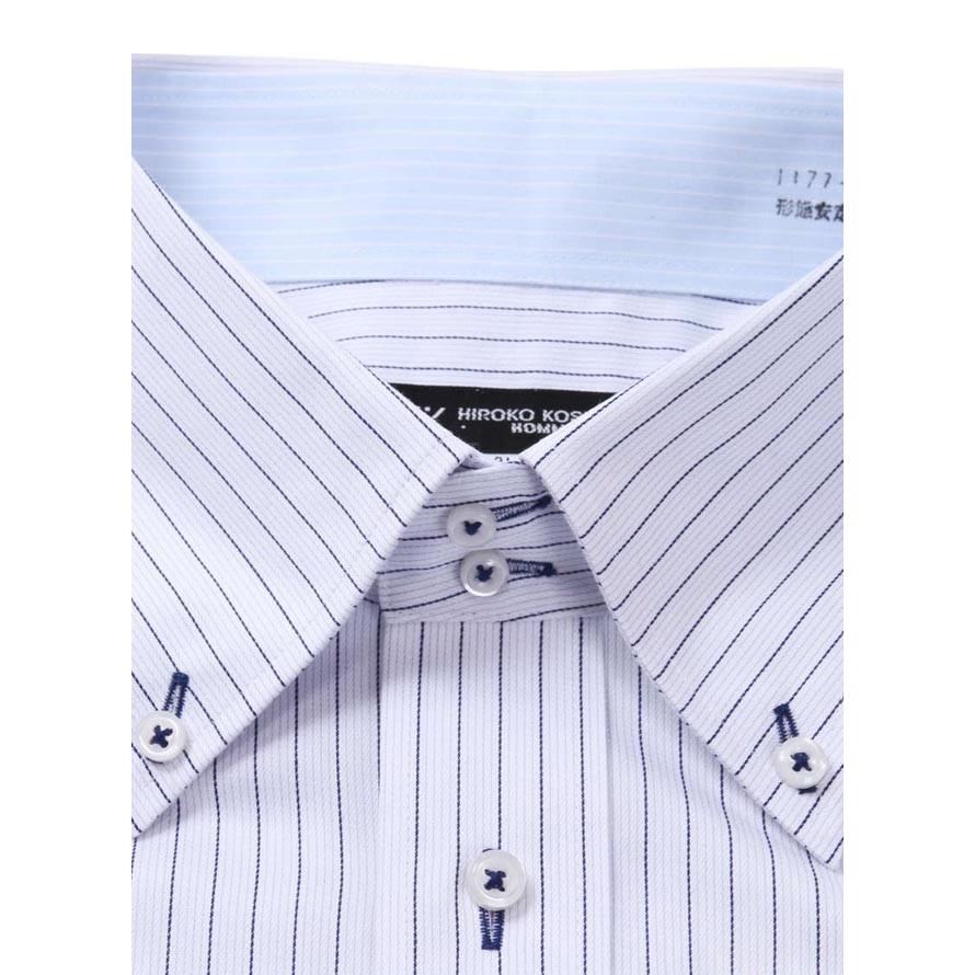 HIROKO KOSHINO HOMME コシノヒロコ 形態安定 消臭 ブルーストライプ 長袖ワイシャツ 3L/4L/5L/6L/7L/8L | HIROKO KOSHINO | 02