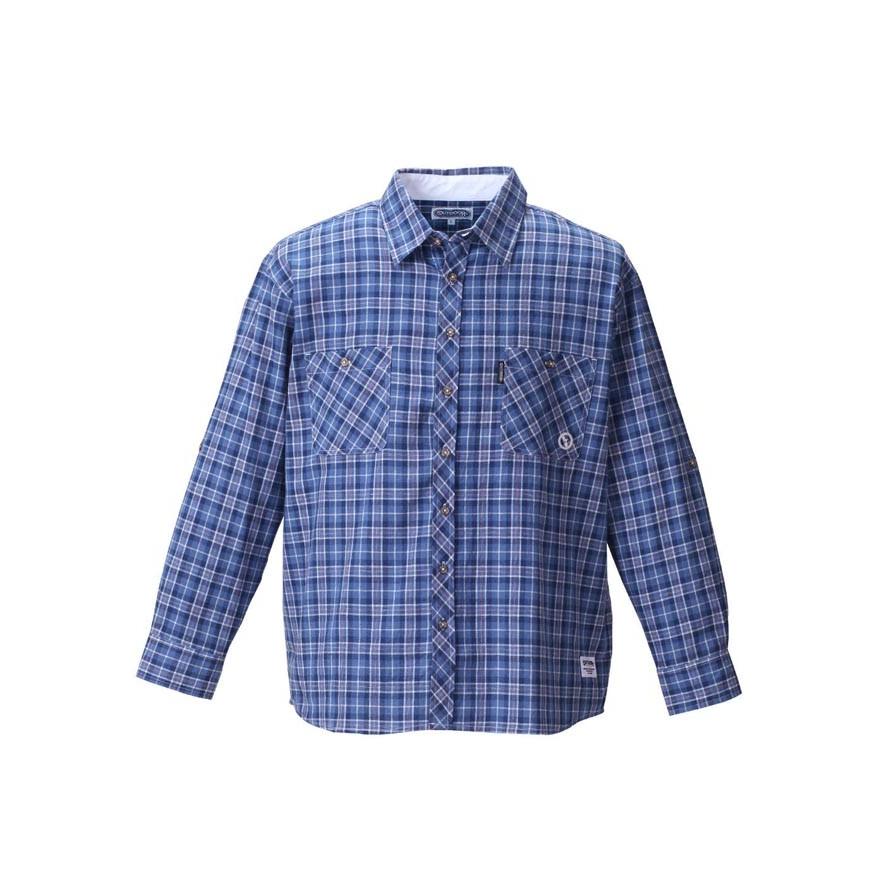 大きいサイズ 長袖シャツ カジュアルシャツ メンズ ロールアップ OUTDOOR PRODUCTS (アウトドア プロダクツ) チェック  3L 4L 5L 6L 8L | OUTDOOR PRODUCTS | 11