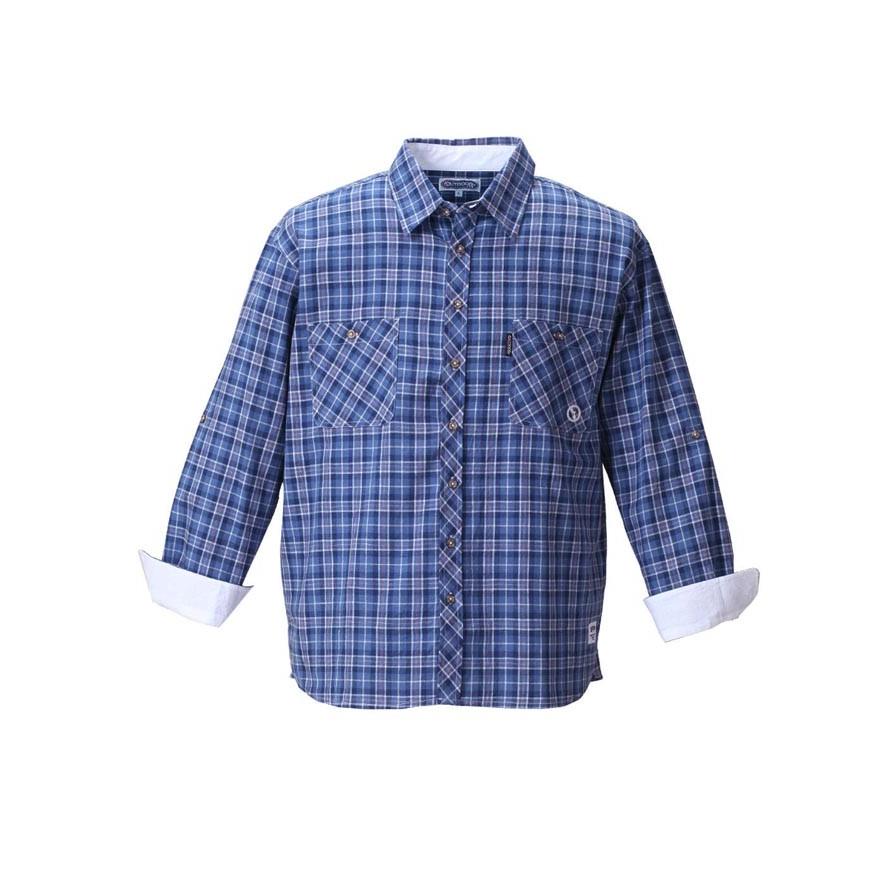 大きいサイズ 長袖シャツ カジュアルシャツ メンズ ロールアップ OUTDOOR PRODUCTS (アウトドア プロダクツ) チェック  3L 4L 5L 6L 8L | OUTDOOR PRODUCTS | 02