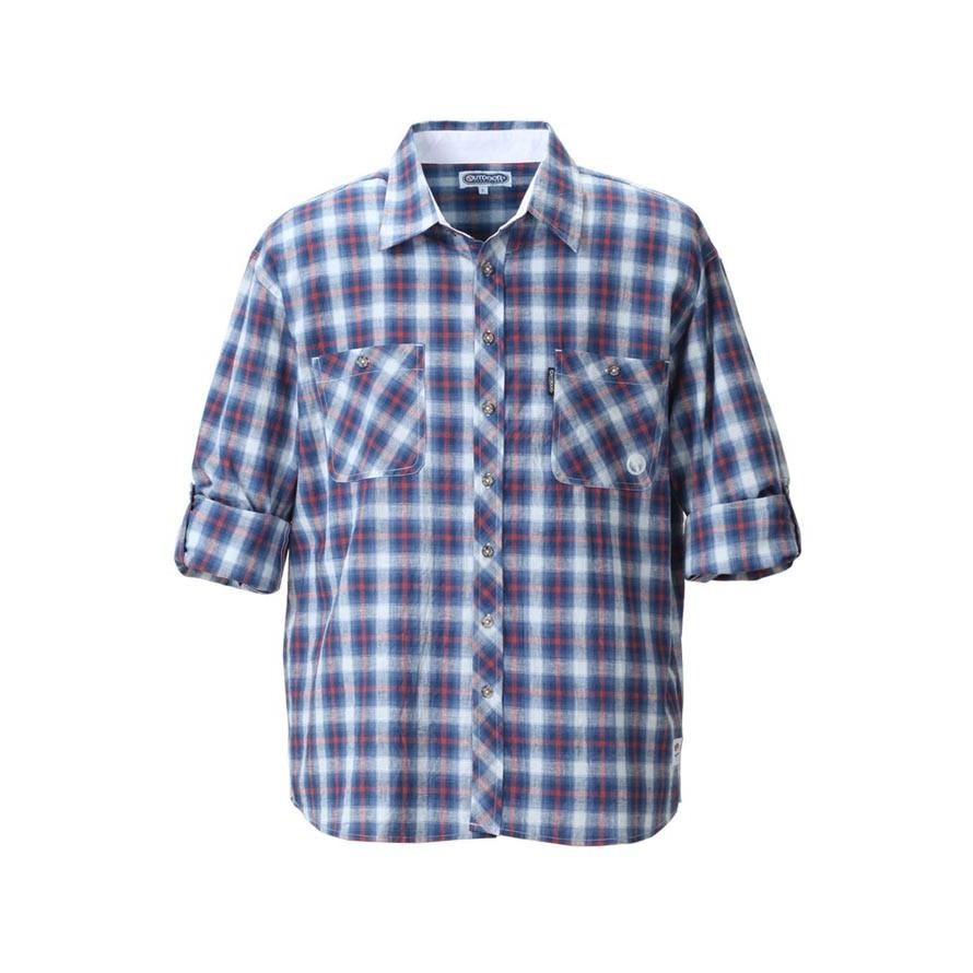 大きいサイズ 長袖シャツ カジュアルシャツ メンズ ロールアップ OUTDOOR PRODUCTS (アウトドア プロダクツ) チェック  3L 4L 5L 6L 8L | OUTDOOR PRODUCTS | 04