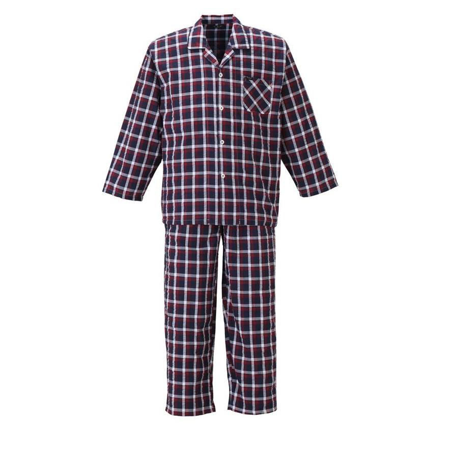 大きいサイズ パジャマ メンズ 長袖 上下セット a.v.v HOMME(アベベオム) ドライ素材 チェック柄 3L 4L 5L 6L 8L 快眠 青 赤 春 夏 秋 |  | 01