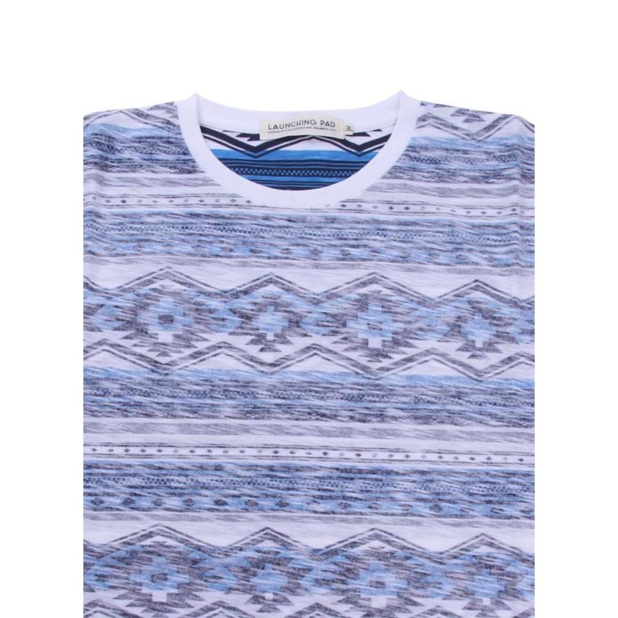 大きいサイズ 半袖Tシャツ カットソー メンズ オルテガボーダー launching pad(ランチングパッド) 裏プリント 3L 4L 5L 6L カジュアル 青 灰 春 夏 |  | 03