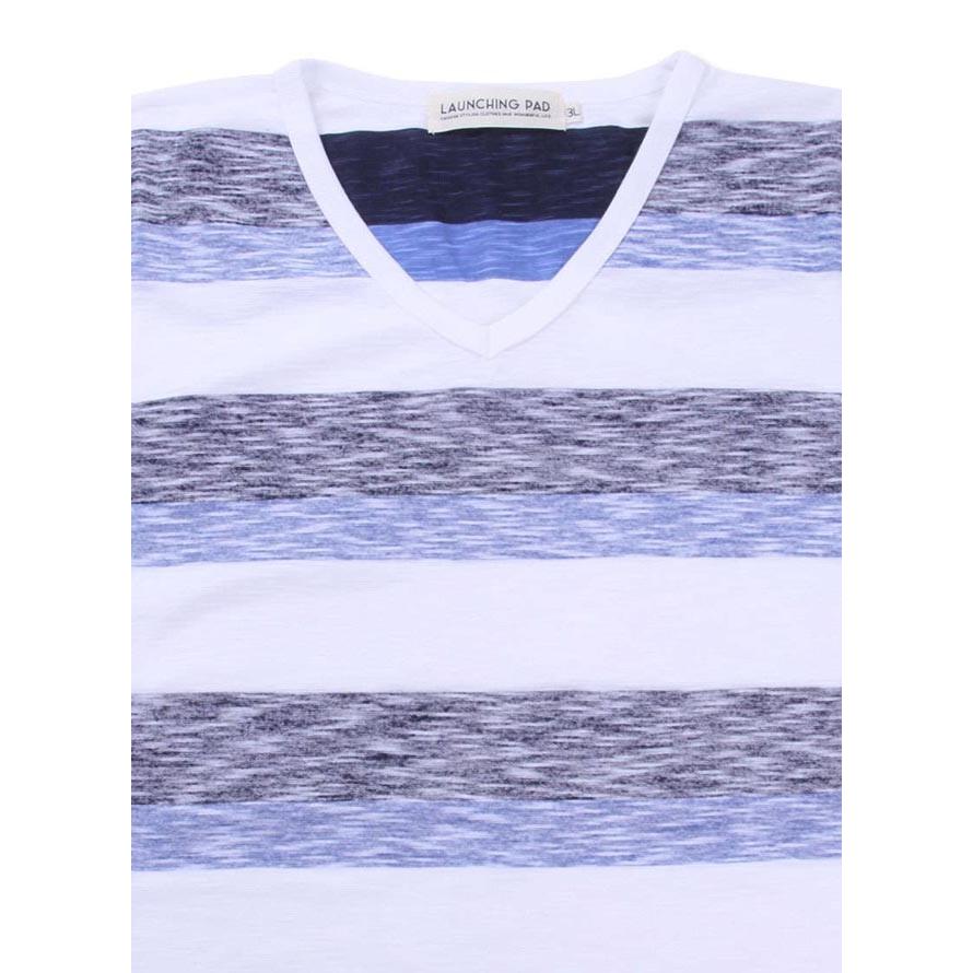 大きいサイズ 半袖Tシャツ カットソー メンズ Vネック launching pad(ランチングパッド) 裏プリント 3L 4L 5L 6L カジュアル 青 赤 春 夏 |  | 07