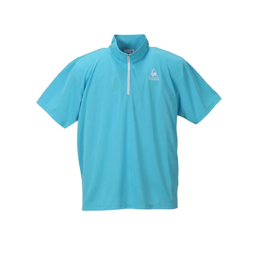 大きいサイズ 半袖Tシャツ メンズ ハーフジップ LE COQ SPORTIF(ルコックスポルティフ) メッシュ素材 3L 4L 5L 6L カジュアル 青 茶 黒 紺 白 春 夏 | le coq sportif | 01