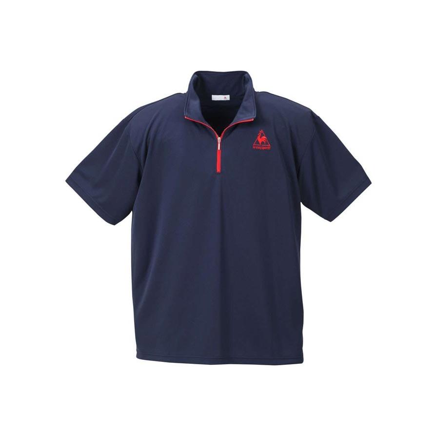 大きいサイズ 半袖Tシャツ メンズ ハーフジップ LE COQ SPORTIF(ルコックスポルティフ) メッシュ素材 3L 4L 5L 6L カジュアル 青 茶 黒 紺 白 春 夏 | le coq sportif | 02