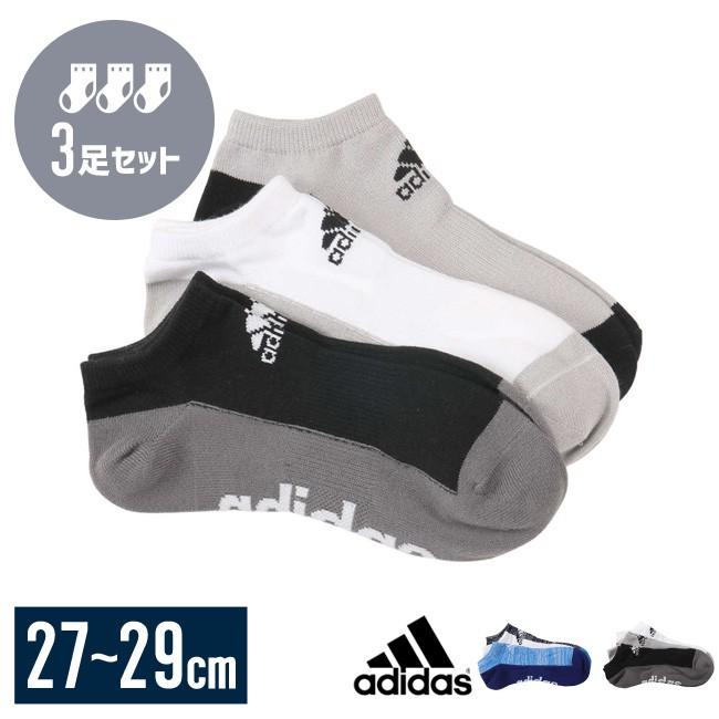 大きいサイズ アウトドアウェア小物　靴下 メンズ スポーティー adidas(アディダス) アンクル 3個セット F    カジュアル 桃 緑 茶 灰 黒 春 夏 秋 冬 | adidas