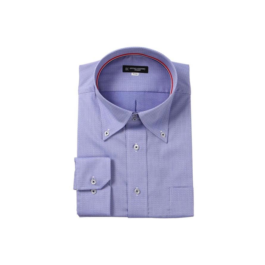 大きいサイズ 長袖ワイシャツ メンズ ボタンダウン HIROKO KOSHINO HOMME (ヒロココシノオム) 形態安定 消臭 3L 4L 5L 6L 7L 8L  フォーマル 青 春 夏 秋 冬 | HIROKO KOSHINO | 01