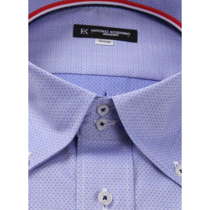 大きいサイズ 長袖ワイシャツ メンズ ボタンダウン HIROKO KOSHINO HOMME (ヒロココシノオム) 形態安定 消臭 3L 4L 5L 6L 7L 8L  フォーマル 青 春 夏 秋 冬 | HIROKO KOSHINO | 02