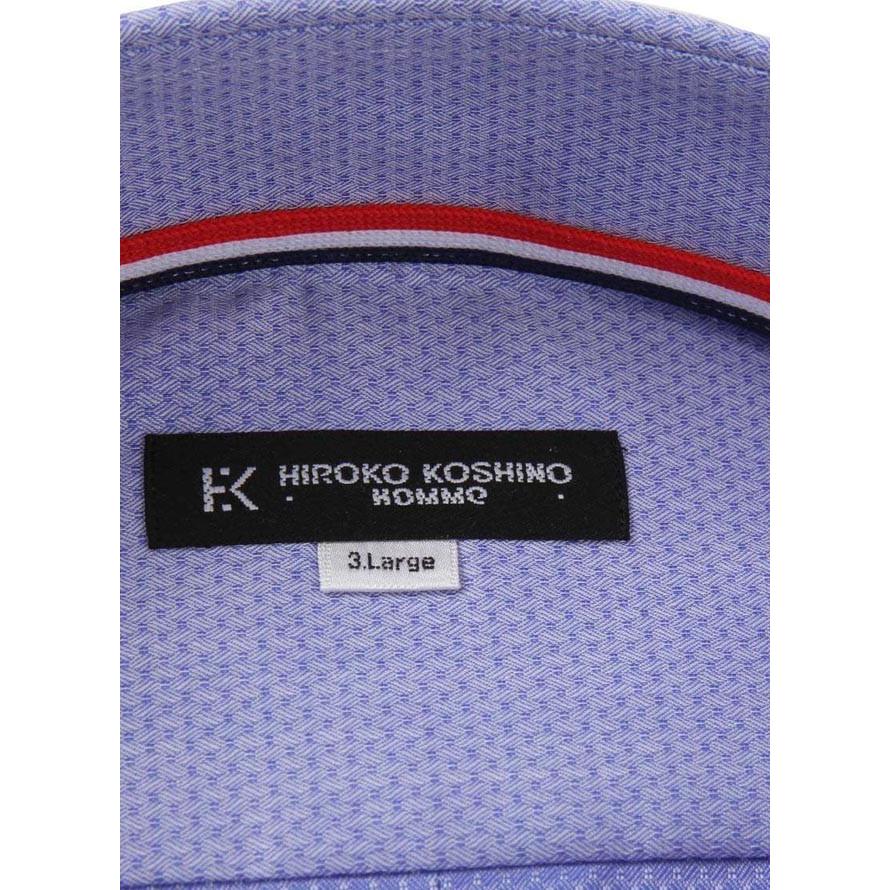 大きいサイズ 長袖ワイシャツ メンズ ボタンダウン HIROKO KOSHINO HOMME (ヒロココシノオム) 形態安定 消臭 3L 4L 5L 6L 7L 8L  フォーマル 青 春 夏 秋 冬 | HIROKO KOSHINO | 03