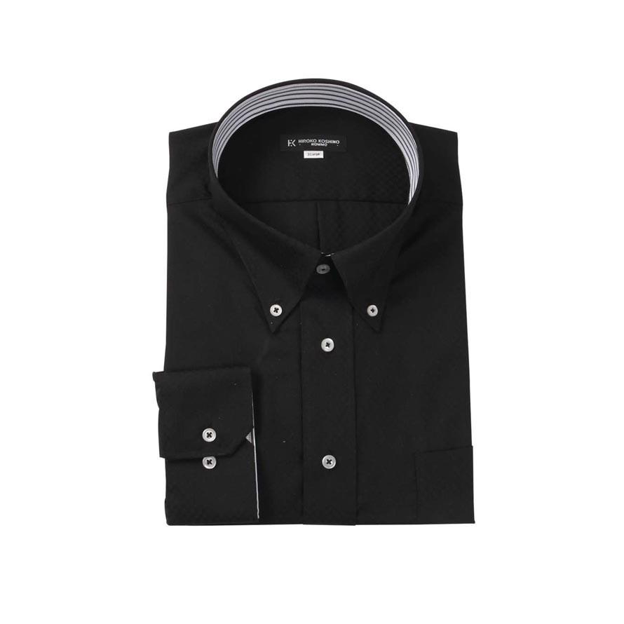 大きいサイズ 長袖ワイシャツ メンズ ドゥエ HIROKO KOSHINO HOMME (ヒロココシノ) ボタンダウン 3L 4L 5L 6L 7L 8L フォーマル 黒 春 夏 秋 冬 | HIROKO KOSHINO | 01