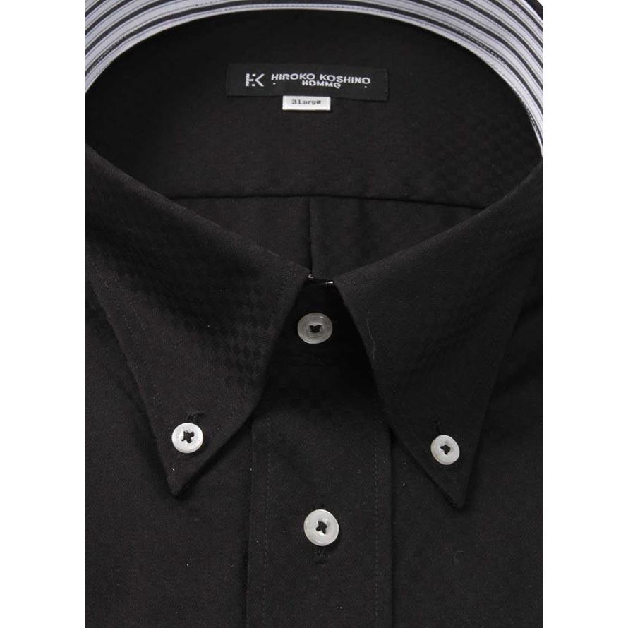 大きいサイズ 長袖ワイシャツ メンズ ドゥエ HIROKO KOSHINO HOMME (ヒロココシノ) ボタンダウン 3L 4L 5L 6L 7L 8L フォーマル 黒 春 夏 秋 冬 | HIROKO KOSHINO | 02