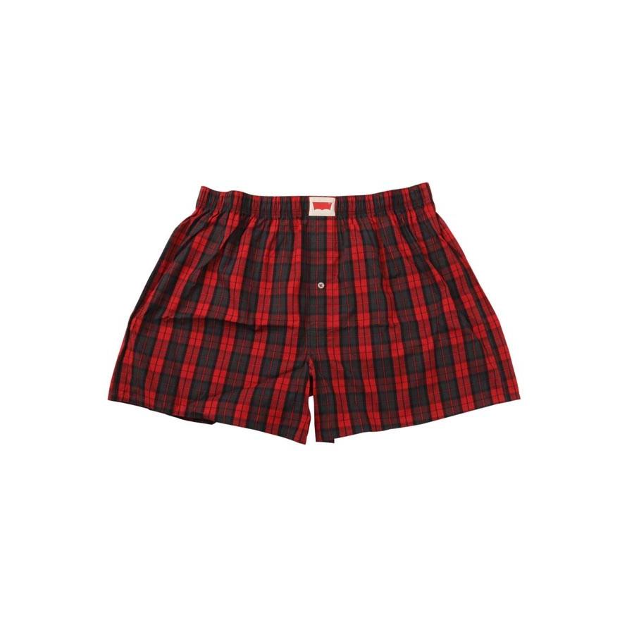 【返品交換不可】大きいサイズ トランクス メンズ 前開き(ボタン) 2枚セット Levi's (リーバイス) チェック柄 4L 5L 6L 8L 緑 赤 春 夏 秋 冬 | Levi's | 01