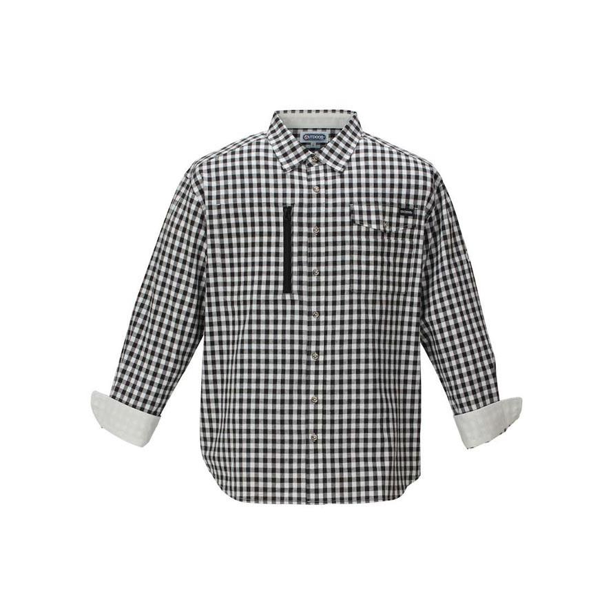 大きいサイズ 長袖マウンテンシャツ メンズ OUTDOOR PRODUCTS (アウトドア) チェック 綿麻 3L 4L 5L 6L 8L  カジュアル 黒 紺 春 夏 | OUTDOOR PRODUCTS | 11