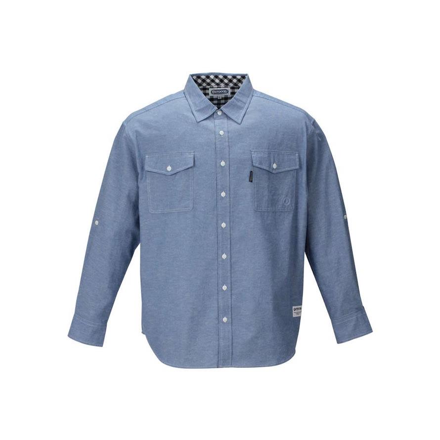 大きいサイズ 長袖ワークシャツ メンズ OUTDOOR PRODUCTS (アウトドア) ロールアップ 3L 4L 5L 6L 8L  カジュアル 白 紺 春 夏 | OUTDOOR PRODUCTS | 01