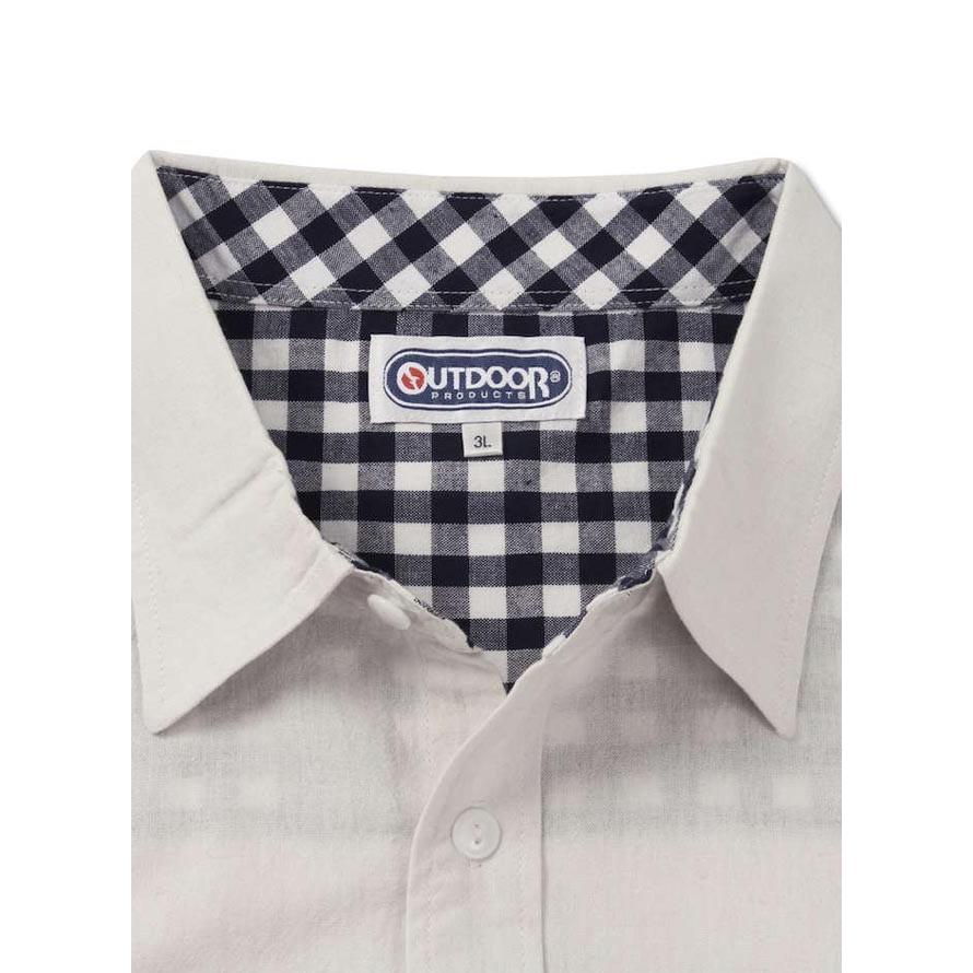 大きいサイズ 長袖ワークシャツ メンズ OUTDOOR PRODUCTS (アウトドア) ロールアップ 3L 4L 5L 6L 8L  カジュアル 白 紺 春 夏 | OUTDOOR PRODUCTS | 13