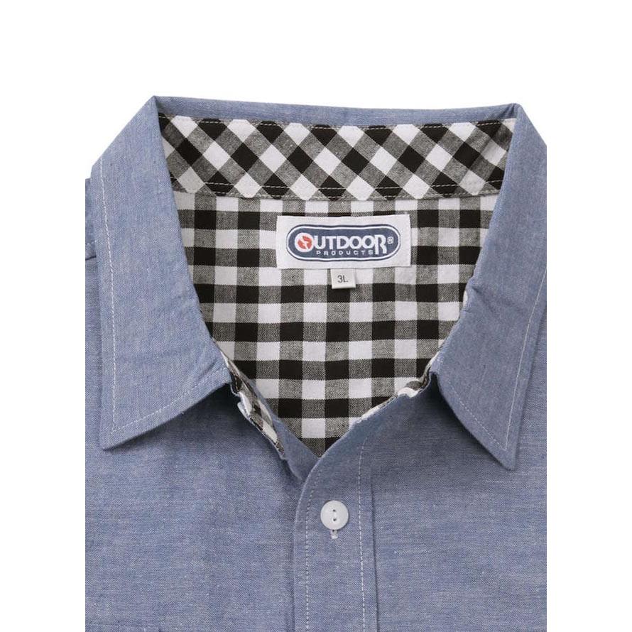 大きいサイズ 長袖ワークシャツ メンズ OUTDOOR PRODUCTS (アウトドア) ロールアップ 3L 4L 5L 6L 8L  カジュアル 白 紺 春 夏 | OUTDOOR PRODUCTS | 04