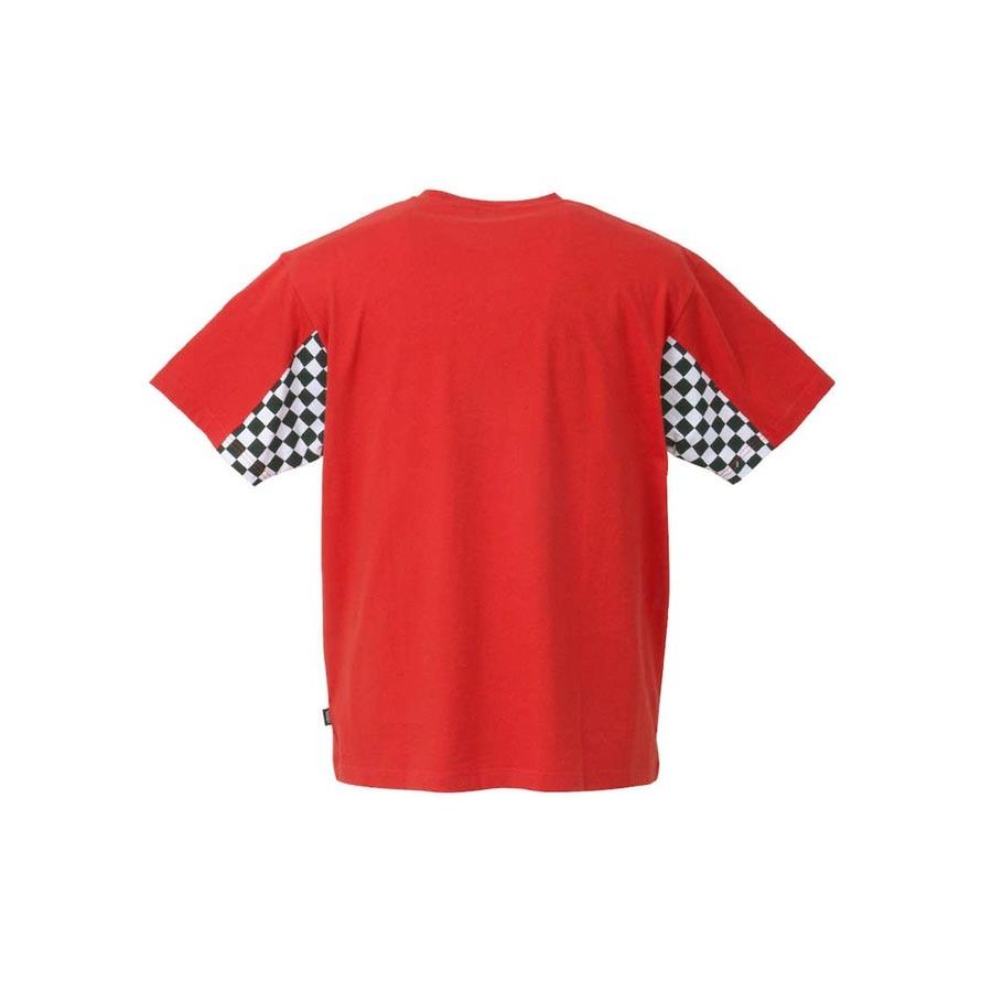 大きいサイズ 半袖Tシャツ カットソー メンズ クルーネック VANS (バンズ) チェッカースリーブ 3L 4L 5L 6L カジュアル 黒 赤 春 夏 秋 冬 | VANS | 08