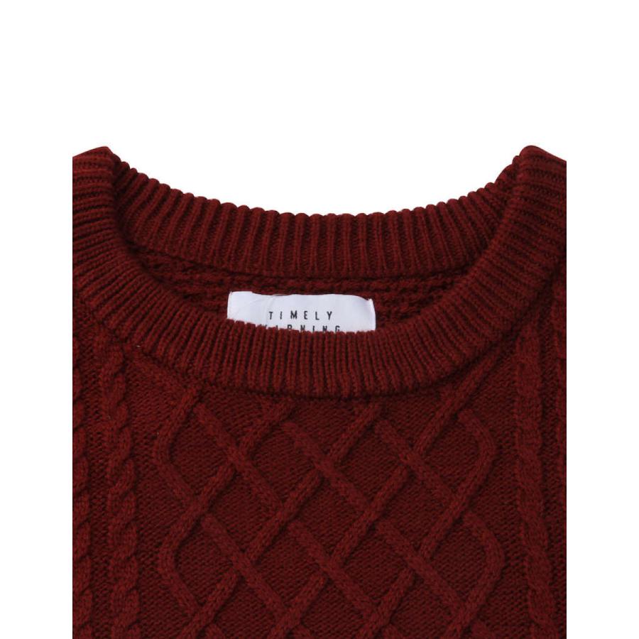 大きいサイズ ニット 7G3段切替 クルーネック Timely Warning (タイムリーワーニング) 3L 4L 5L 6L  カジュアル 赤 黒 春 秋 冬 |  | 01