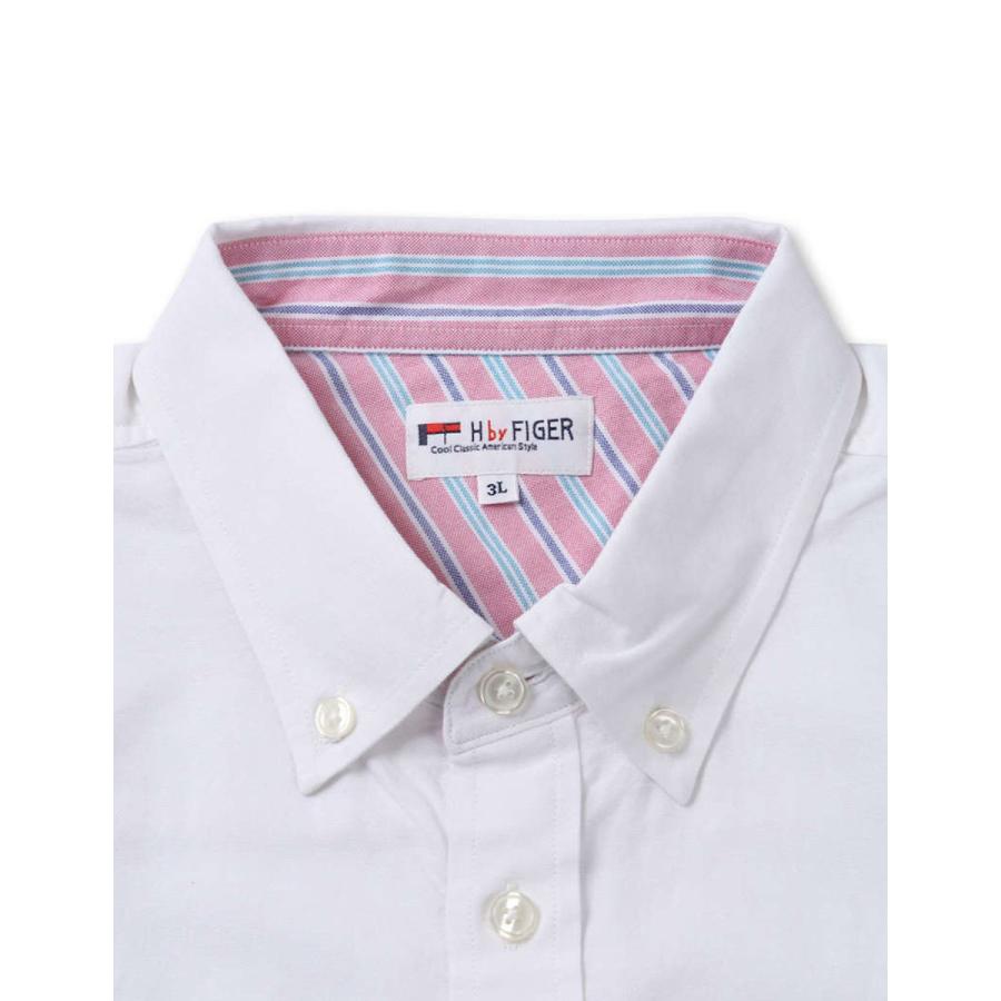 大きいサイズ 半袖シャツ カジュアルシャツ メンズ ボタンダウン エイチバイフィガー 胸ポケット ワンポイント刺繍 3l 4l 5l 6l 8l 白 桃 青 春 夏 秋 Mc526 大きいサイズ専門店 Qzilla 通販 Yahoo ショッピング