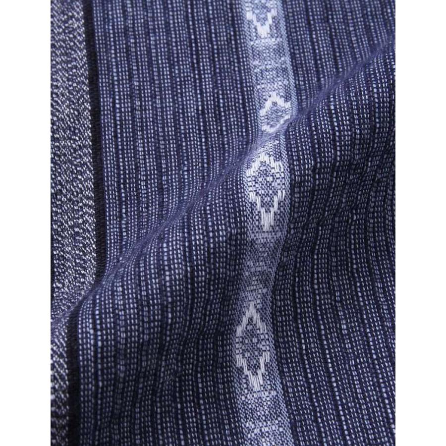 大きいサイズ 作務衣 メンズ   しじら織 縦縞 上下セット 3L 4L 5L 6L 7L  カジュアル 紺 春 夏 |  | 11