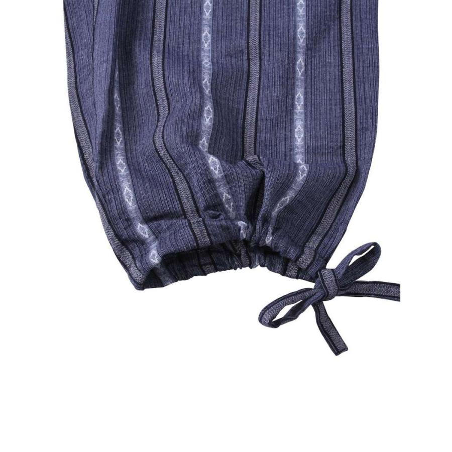 大きいサイズ 作務衣 メンズ   しじら織 縦縞 上下セット 3L 4L 5L 6L 7L  カジュアル 紺 春 夏 |  | 09