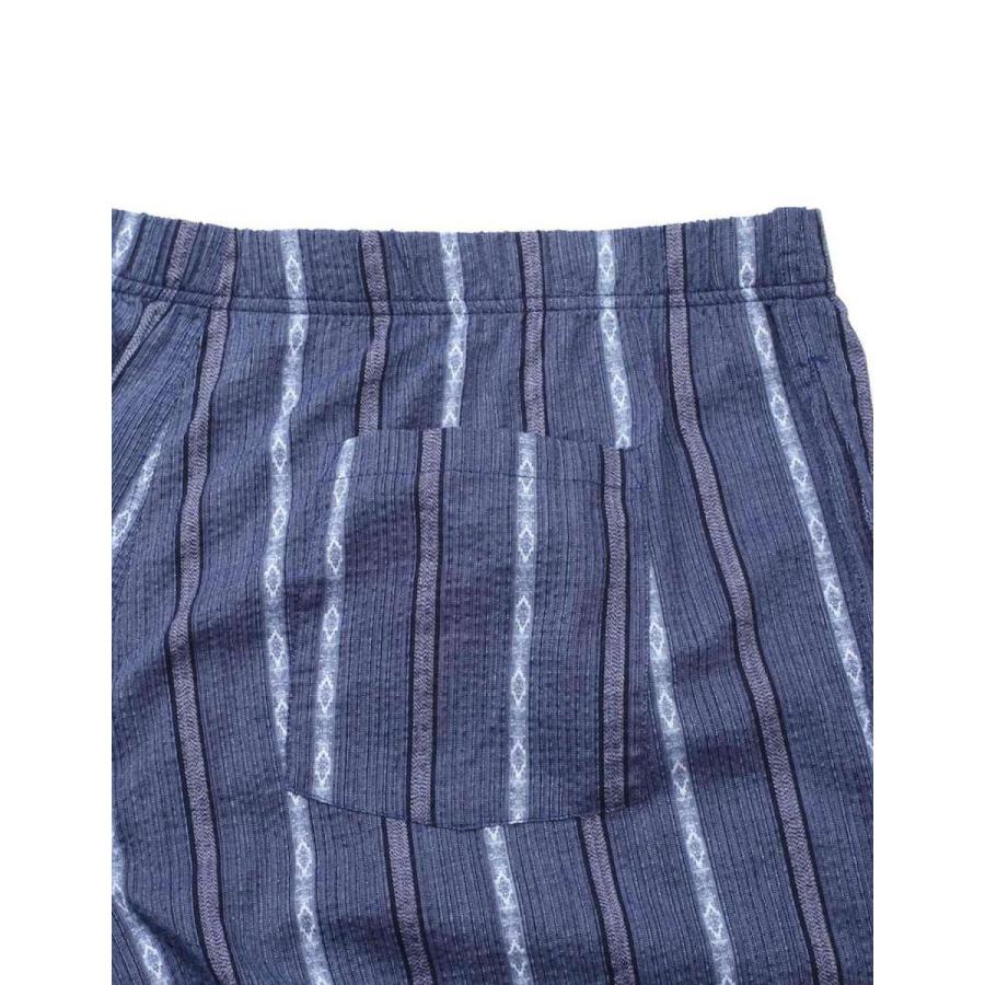 大きいサイズ 作務衣 メンズ   しじら織 縦縞 上下セット 3L 4L 5L 6L 7L  カジュアル 紺 春 夏 |  | 10