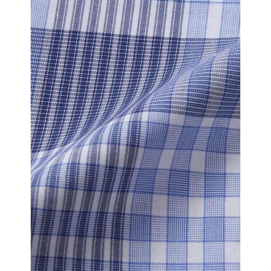 大きいサイズ 半袖シャツ カジュアルシャツ メンズ ボタンダウン H by FIGER (エイチバイフィガー) チェック 刺繍 3L 4L 5L 6L 8L  カジュアル 青 灰 春 夏 秋 |  | 06