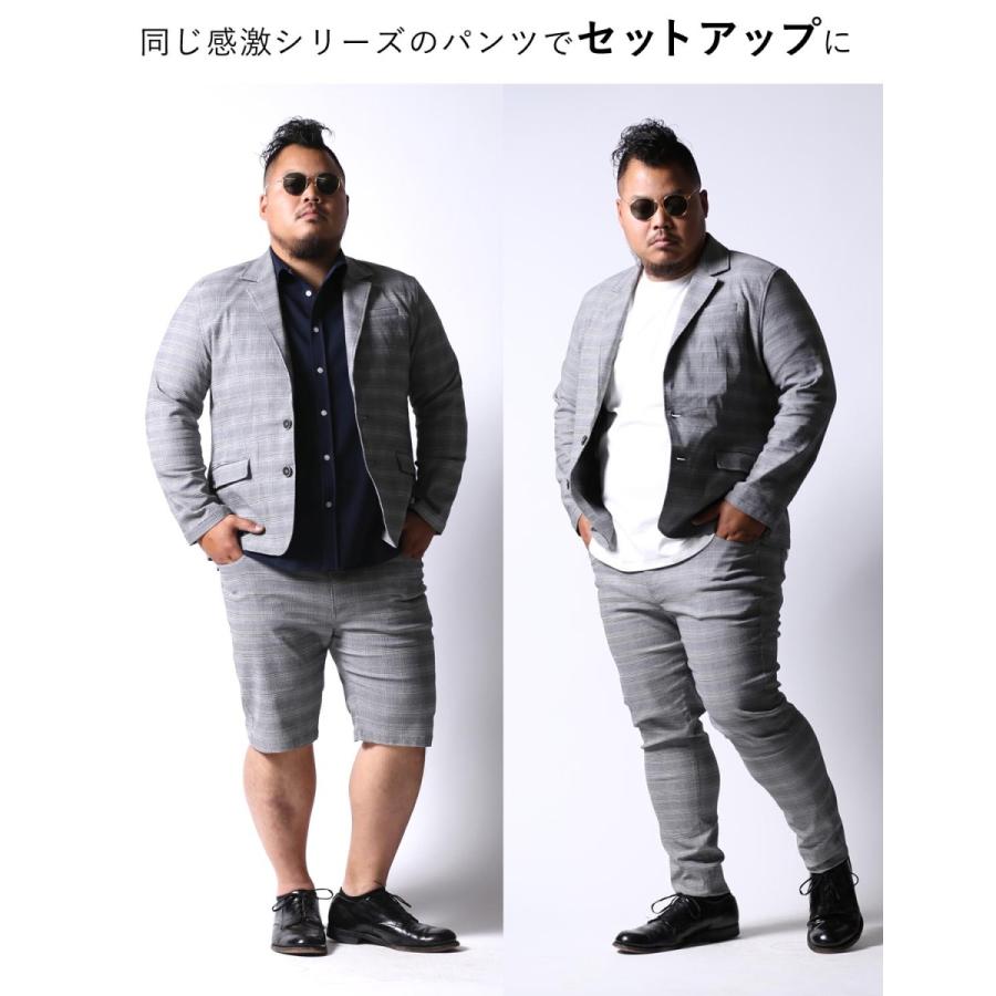 大きいサイズ メンズ ジャケット グレンチェック 2L 3L 4L 5L