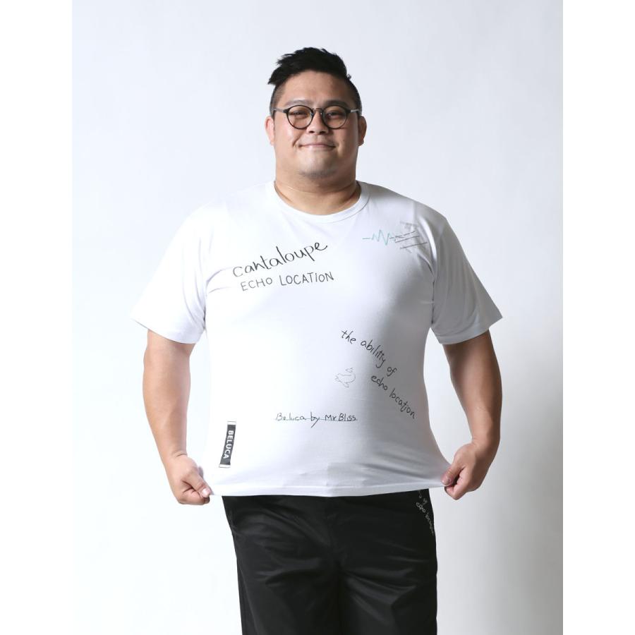 大きいサイズ 半袖 Tシャツ 上下セット セットアップ カットソー ハーフパンツ メンズ Beluca エコーロケーション 刺繍 2L 3L 4L カジュアル 白 黒 春 夏 |  | 03