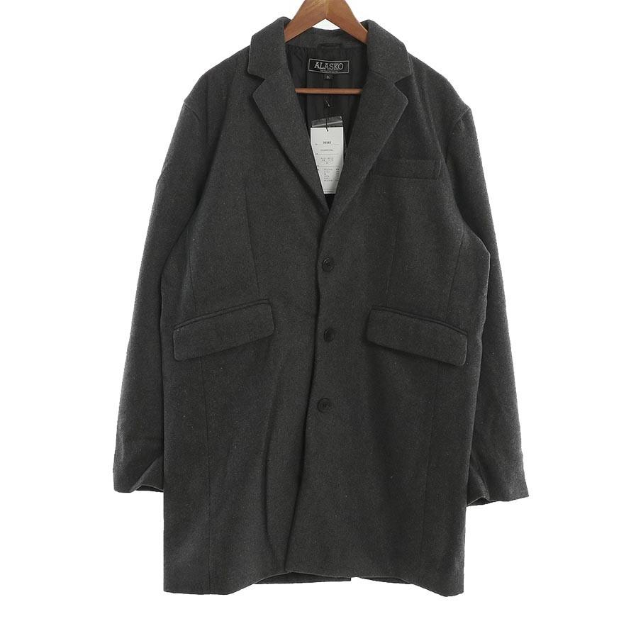 大きいサイズ チェスターコート メンズ メルトンウール 3L 4L 5L カジュアル 黒 茶 灰 秋 冬 |  | 02