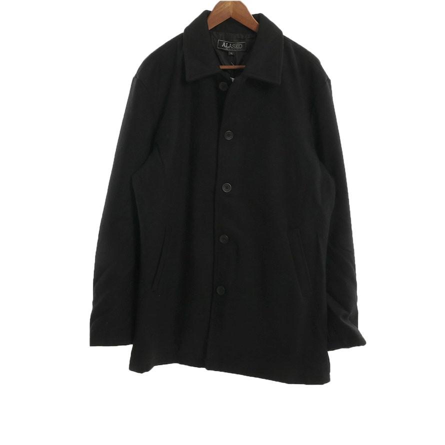 大きいサイズ ステンカラーコート メンズ ロング丈  メルトンウール 3L 4L 5L   カジュアル 灰 黒 秋 冬 |  | 04