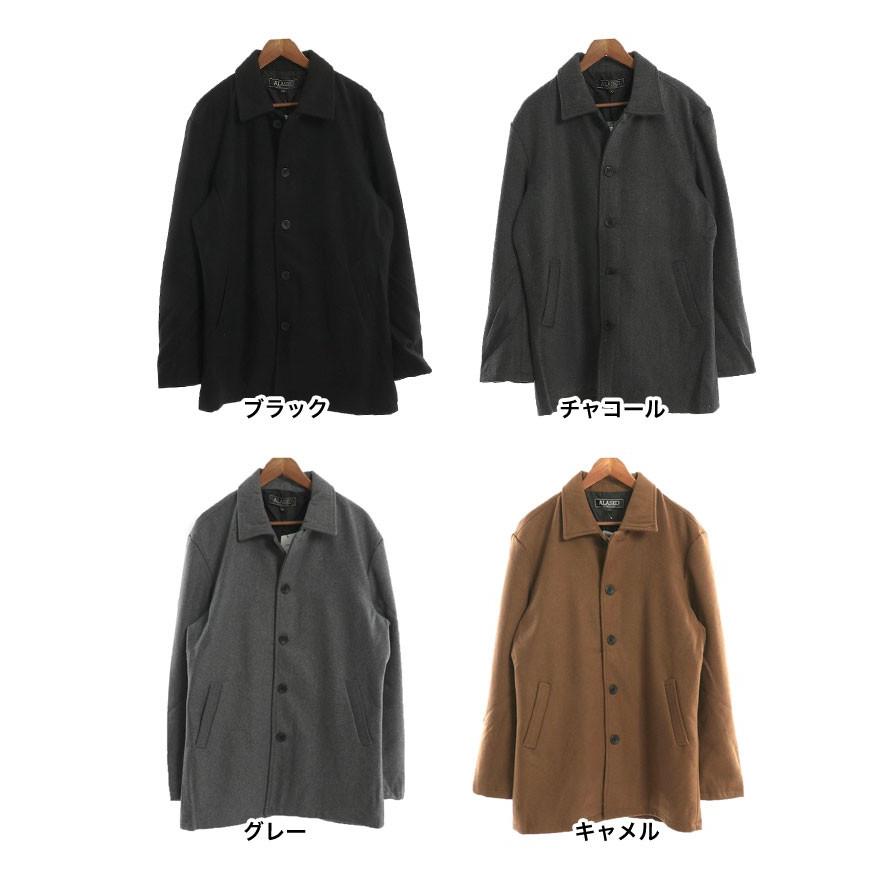 大きいサイズ ステンカラーコート メンズ ロング丈  メルトンウール 3L 4L 5L   カジュアル 灰 黒 秋 冬 |  | 05