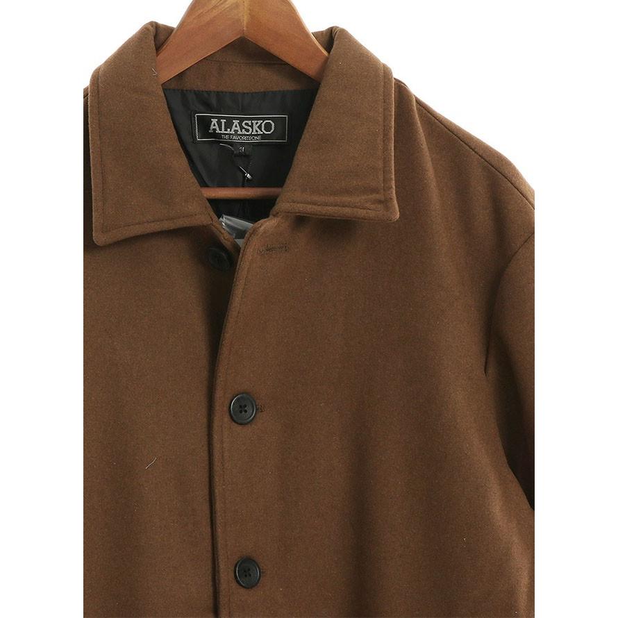 大きいサイズ ステンカラーコート メンズ ロング丈  メルトンウール 3L 4L 5L   カジュアル 灰 黒 秋 冬 |  | 08