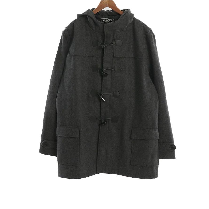 大きいサイズ ダッフルコート メンズ ロング丈  メルトンウール 2L 3L 4L 5L   カジュアル 灰 黒 秋 冬 |  | 03