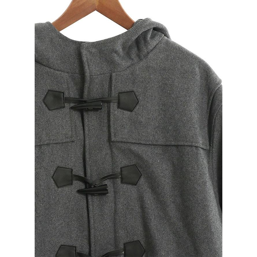 大きいサイズ ダッフルコート メンズ ロング丈  メルトンウール 2L 3L 4L 5L   カジュアル 灰 黒 秋 冬 |  | 09