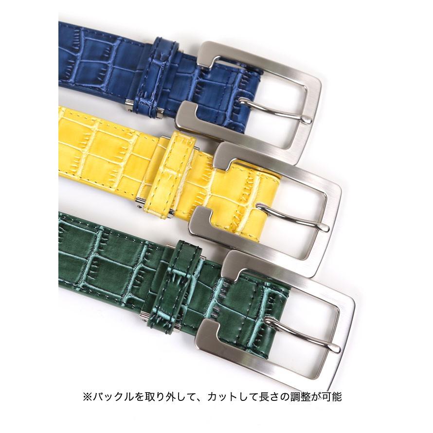 大きいサイズ ベルト メンズ C型バックル クロコダイル風 ロング カジュアル 春 夏 秋 冬 〜155cm 8L |  | 02
