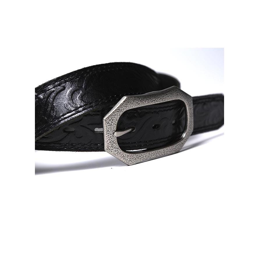 [EDWIN(エドウィン)]大きいサイズ ベルト メンズ 1つ穴 レザー 本革 ボタニカル 花柄 エンボス カジュアル | EDWIN | 02