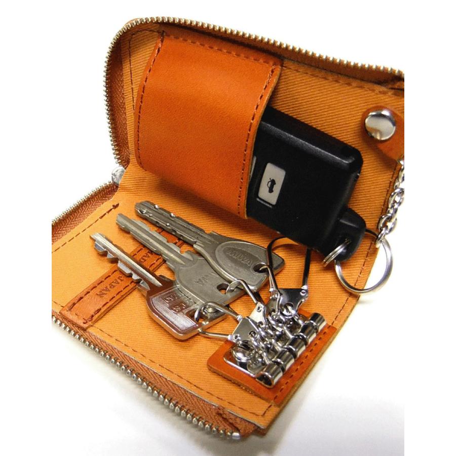 大きいサイズ キーケース メンズ   日本製 栃木レザー スマート F    ビジネス カジュアル 赤 緑 橙 茶色 紺 黒 春 夏 秋 冬 |  | 09