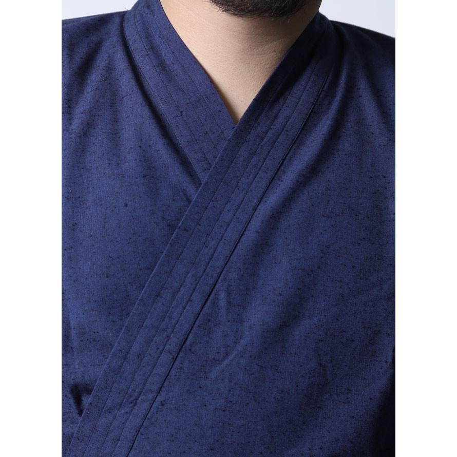 大きいサイズ 男性用作務衣 メンズ  和装 久留米 上下セット 3L 4L 部屋着 作業着 ルームウェア 紺 灰 春 夏 秋 冬 |  | 03