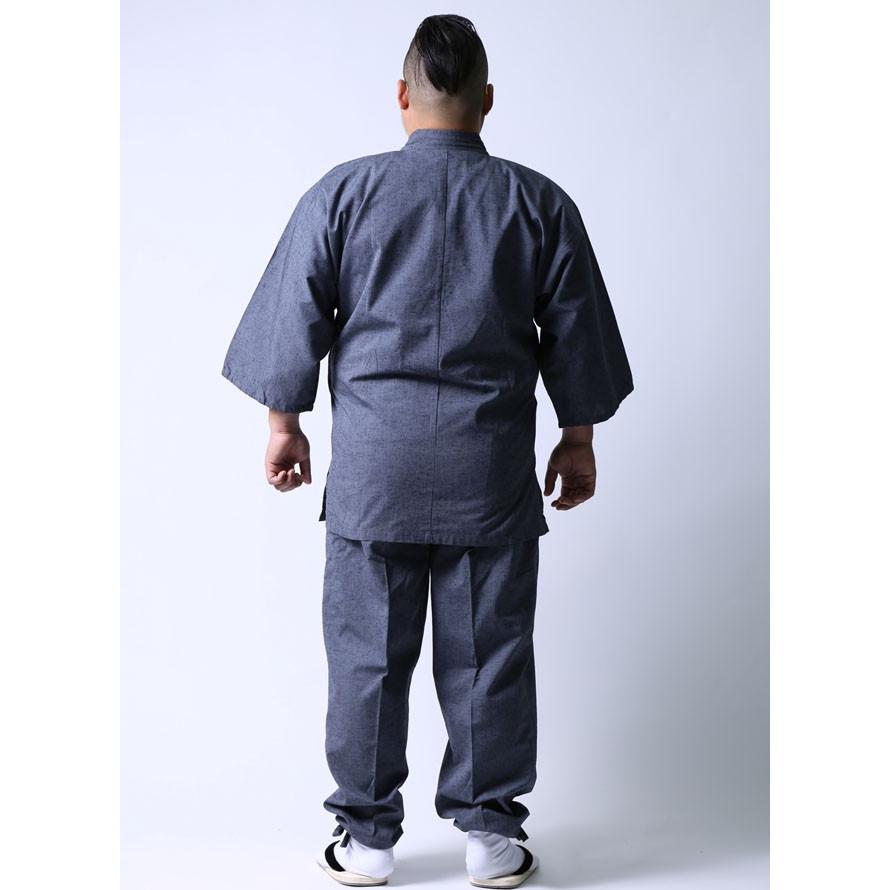 大きいサイズ 男性用作務衣 メンズ  和装 久留米 上下セット 3L 4L 部屋着 作業着 ルームウェア 紺 灰 春 夏 秋 冬 |  | 15