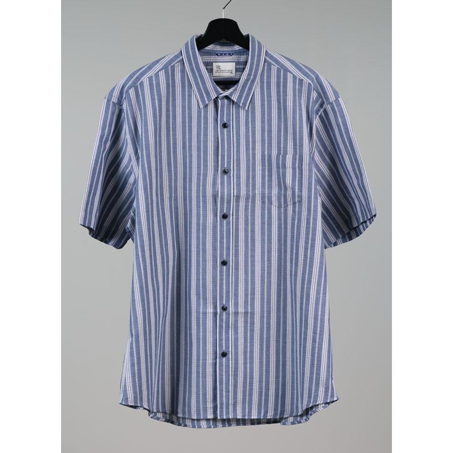 大きいサイズ 半袖シャツ カジュアルシャツ メンズ 半袖 ストライプ ちりめん風 吸収速乾 涼しい 通気性 カジュアル 青 白 春 夏 2l 3l 4l 5l Yk008 大きいサイズ専門店 Qzilla 通販 Yahoo ショッピング