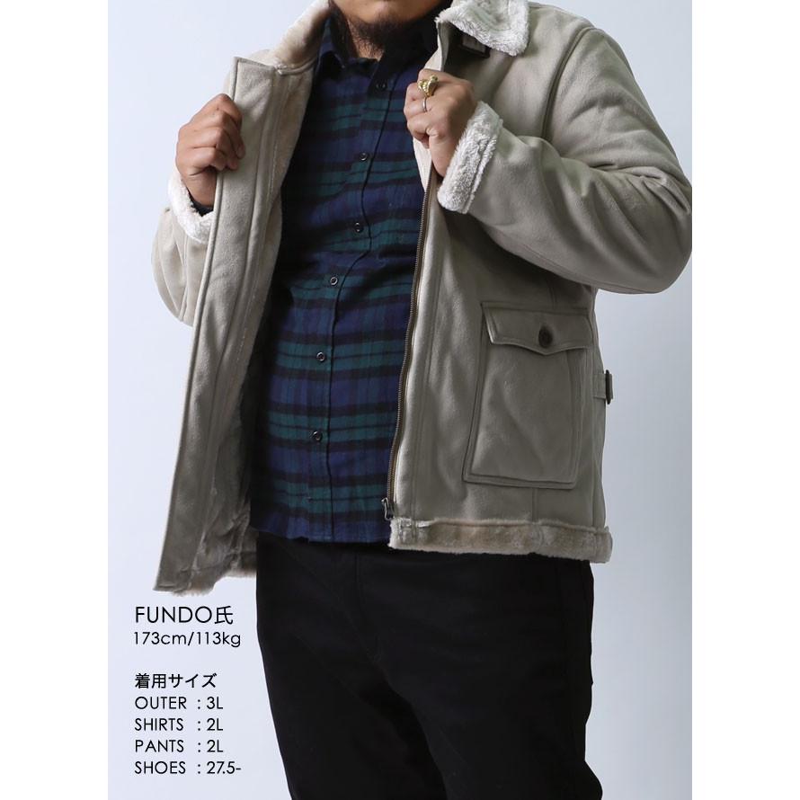 大きいサイズ ムートンコート メンズ ジャケット ミリタリー 裏ボア 防寒 カジュアル 黒 白 カーキ 冬 2l 3l 4l Yk023 大きいサイズ専門店 Qzilla 通販 Yahoo ショッピング