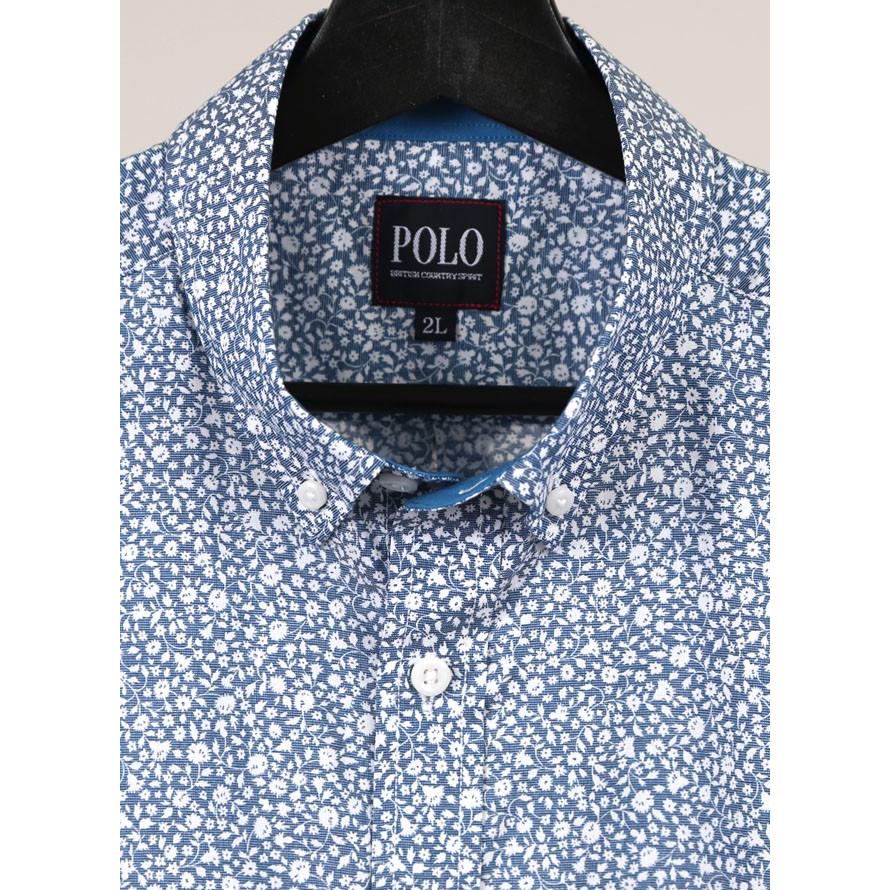 大きいサイズ 半袖シャツ カジュアルシャツ メンズ 半袖 POLO.B.C.S ポロ・ビーシーエス 吸収速乾 ボタンダウン 花柄 カジュアル 青 春 夏 2L 3L 4L |  | 04