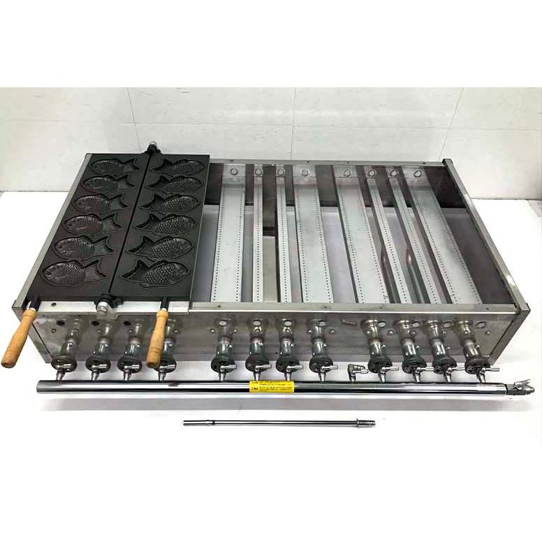 業務用ミニたい焼き器　3連　30匹　LPガス　屋台　祭り　店舗用 業務用ミニたい焼き器3連30匹LPガス屋台祭り店舗用