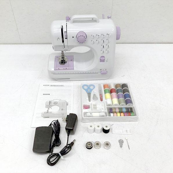 C6628YO 0612【美品】電動ミシン Tiyomi UFR705 ミシン 12種の縫い目 糸セット 裁縫 手作り 縫製家電
