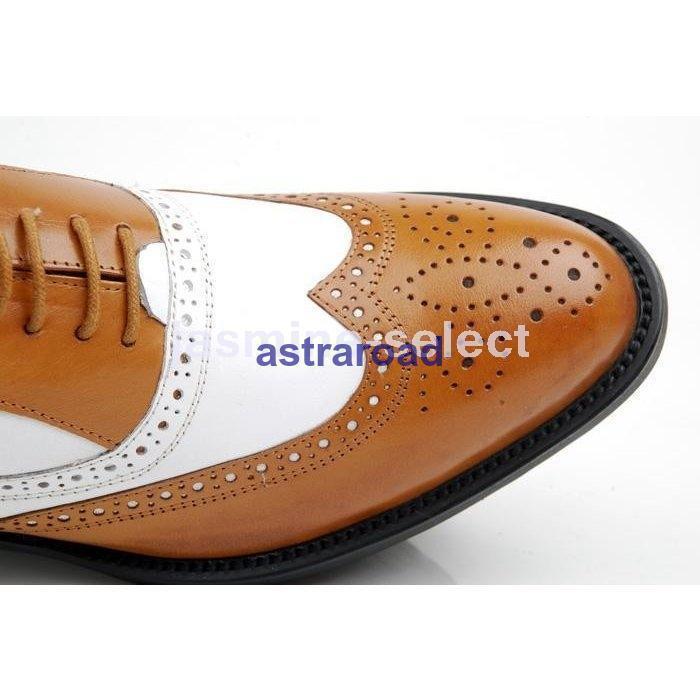 美品　希少　CARMINAシボ革ウイングチップ　ブラウン×ホワイト　6 1/2 極美品 CARMINAウイングチップ 内羽根 ライトブラウン 6 - メルカリ