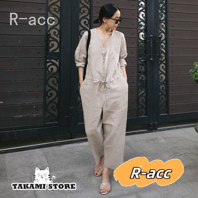 オールインワン レディース 黒 ジャンプスーツ つなぎ 長袖 サロペット