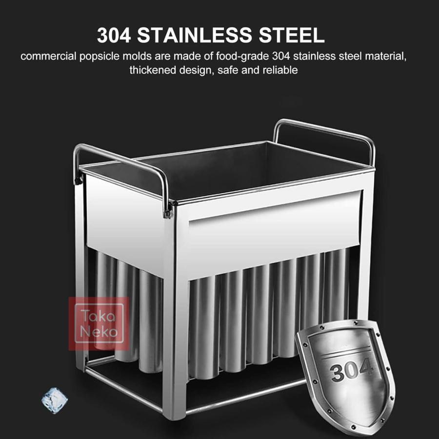 業務用ステンレススチール製アイスキャンディー型40個、食品