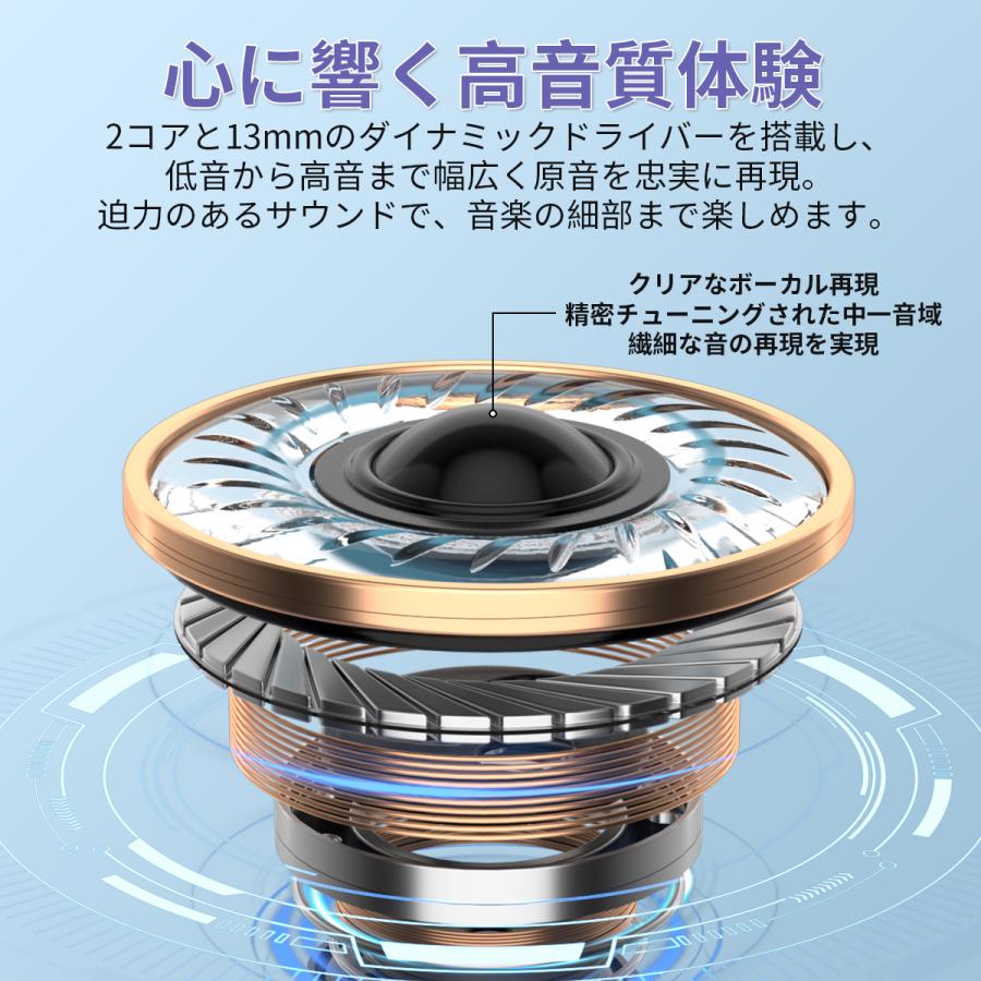 WAPIK ワイヤレスイヤホン イヤホン 高音質HiFi Bluetooth6.0 ノイズキ